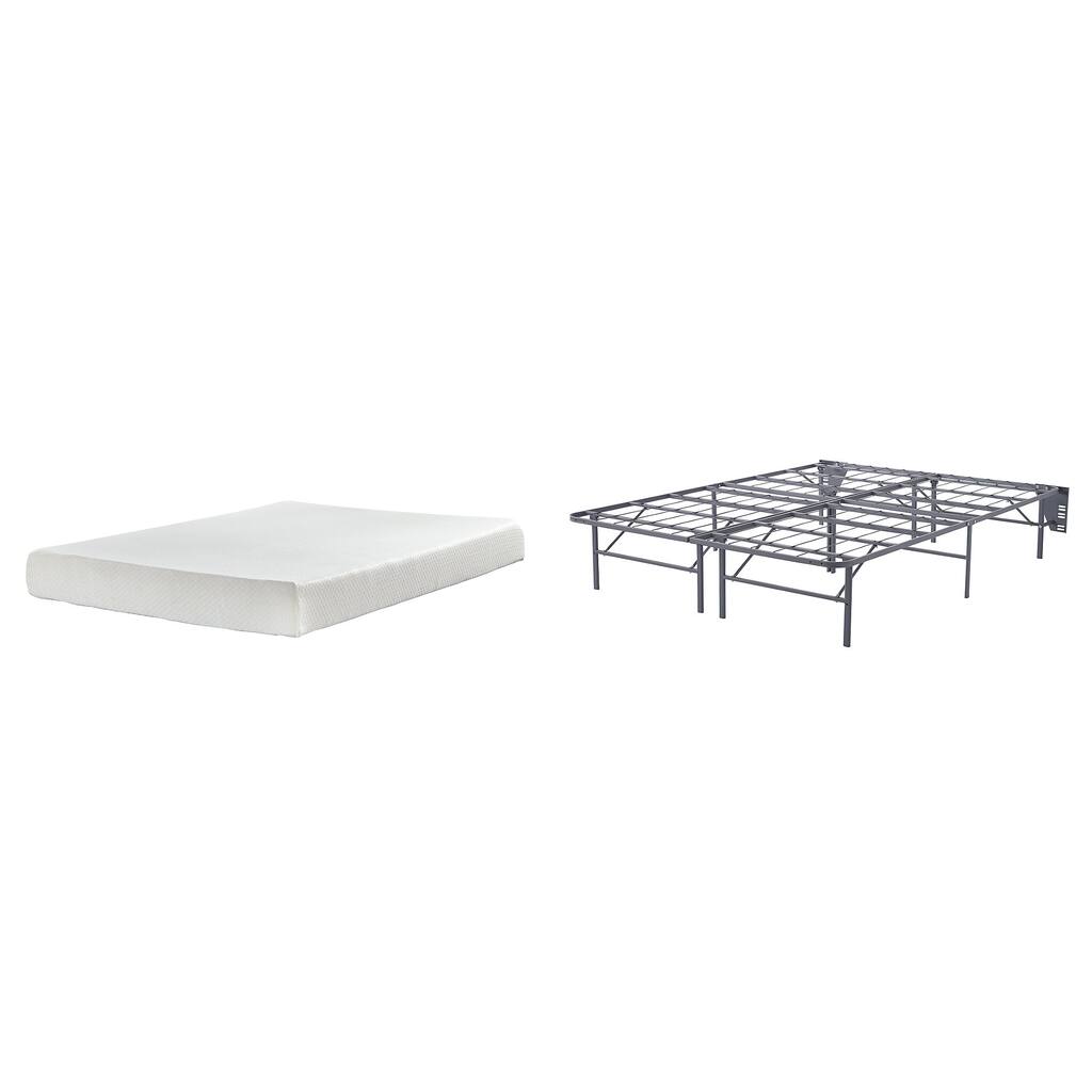 Signature Design by Ashley Chime 8 Inch Memory Foam Black/White 2-Piece Mattress Package