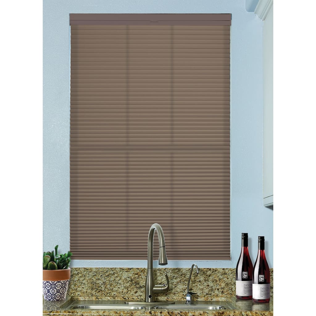 BlindsAvenue Cordless Top Down/Bottom Up Light Filtering Cellular Honeycomb Shade, 9/16" Single Cell, Warm Cocoa