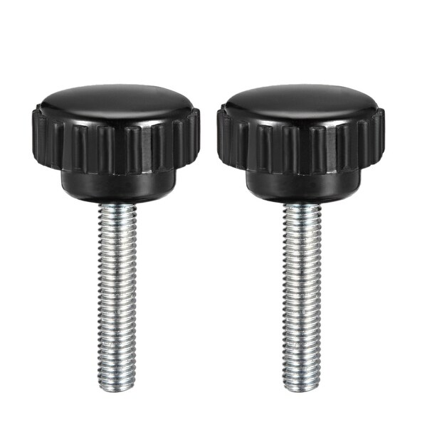 M5 x 25mm Male Thread Knurled Clamping Knobs Grip Thumb Screw on Type 2 Pcs