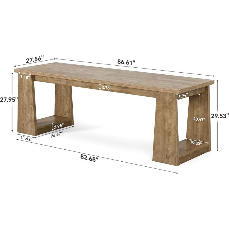 86.6" Large Two Person Office Desk Computer Desk, Double Desks for 2 People, Wood Writing Table, Home Office Workstation