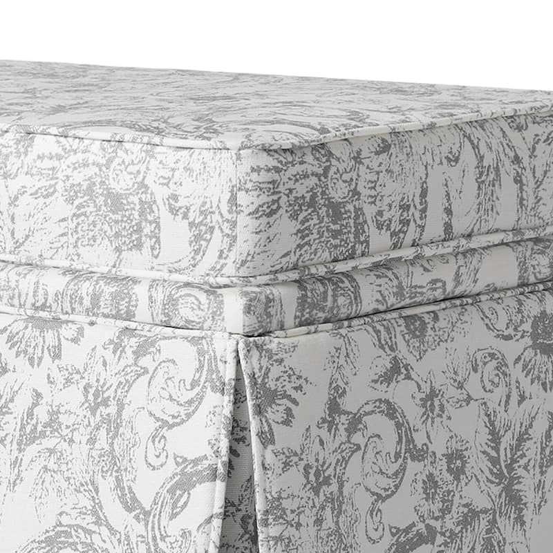 2 Set Rectangle Chenille Upholstered Storage Ottoman