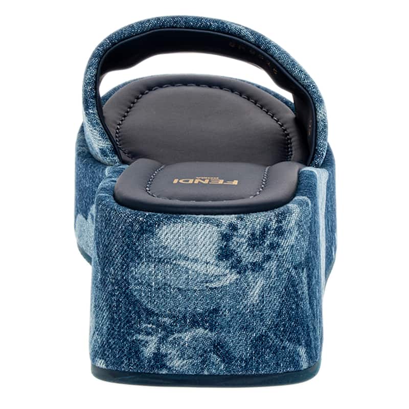 Fendi Sunshine Denim Platform Slides