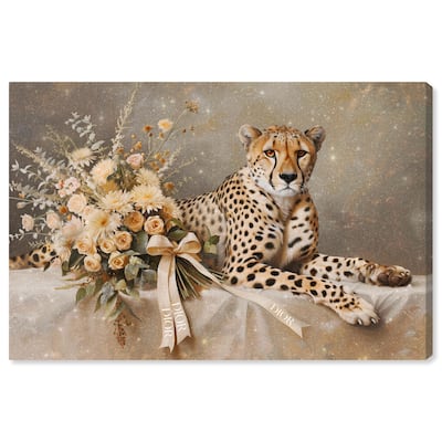 Bouquet Cheetah Canvas by Art Remedy, Gallery Wrapped