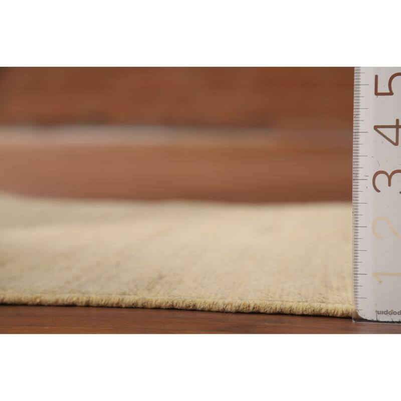 Contemporary Gabbeh Oriental Foyer Rug Hand-Knotted Solid Wool Carpet - 2'2"x 3'0"
