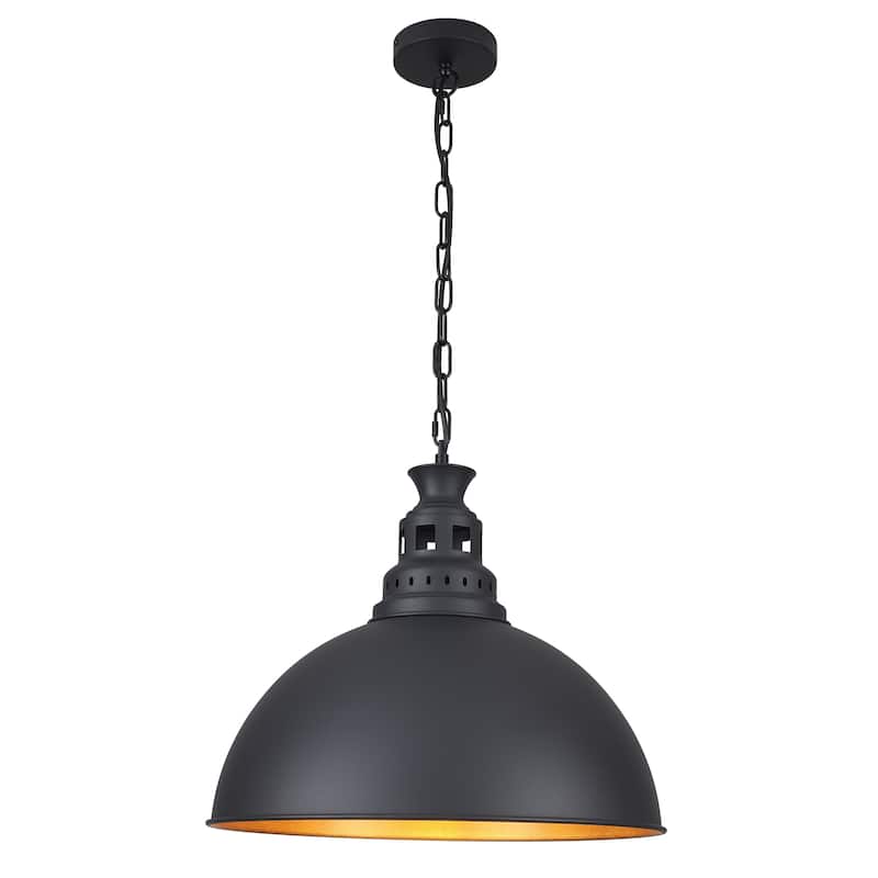 1-Light Industrial Pendant Light with Metal Shade for Bedroom Dining Room Kitchen