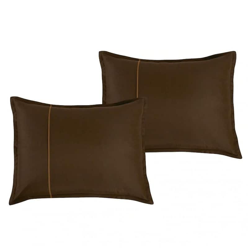 9 Piece Bed-in-a-Bag Brown Floral Solid Soft Bedding Comforter Set