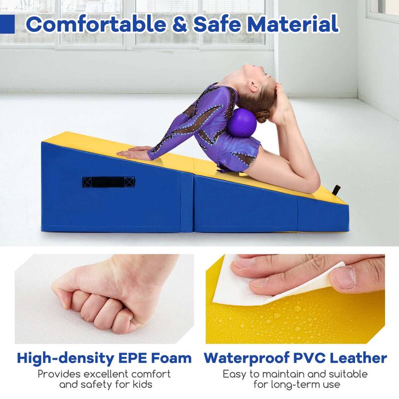 Costway Gymnastics Tumbling Mat Folding Incline Yoga Mat with Non-slip - See Details