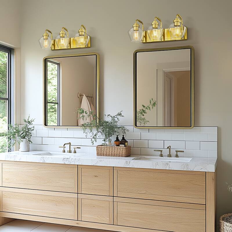 Modern 3/4-Light Bathroom Vanity Light in Oil-Rubbed Bronze/Gold