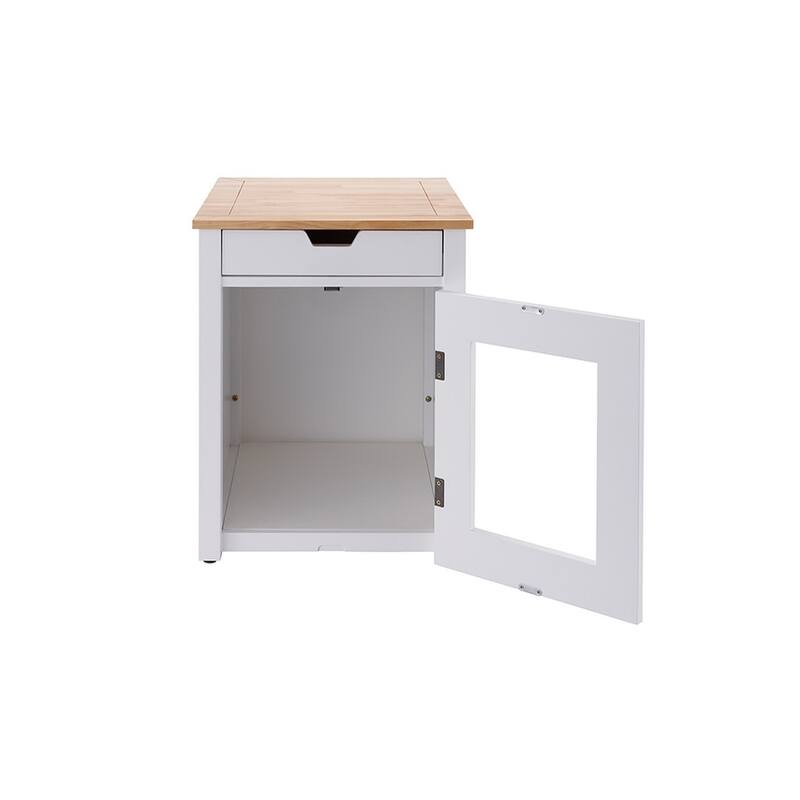 TRINITY 20" Litter Box Enclosure End Table w/ Drawer, White