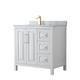 Option White / White Carrara Marble Top / Brushed Gold