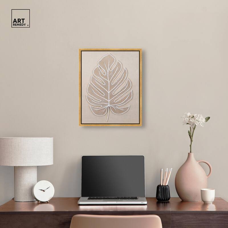 Linen Leaf II Canvas by Art Remedy