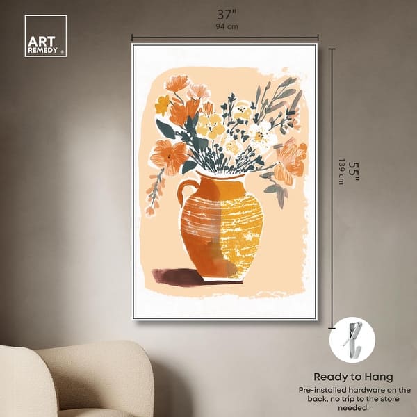 dimension image slide 13 of 24, Mid Autumn Flowers Canvas Boho Colorful Wall Art by Art Remedy