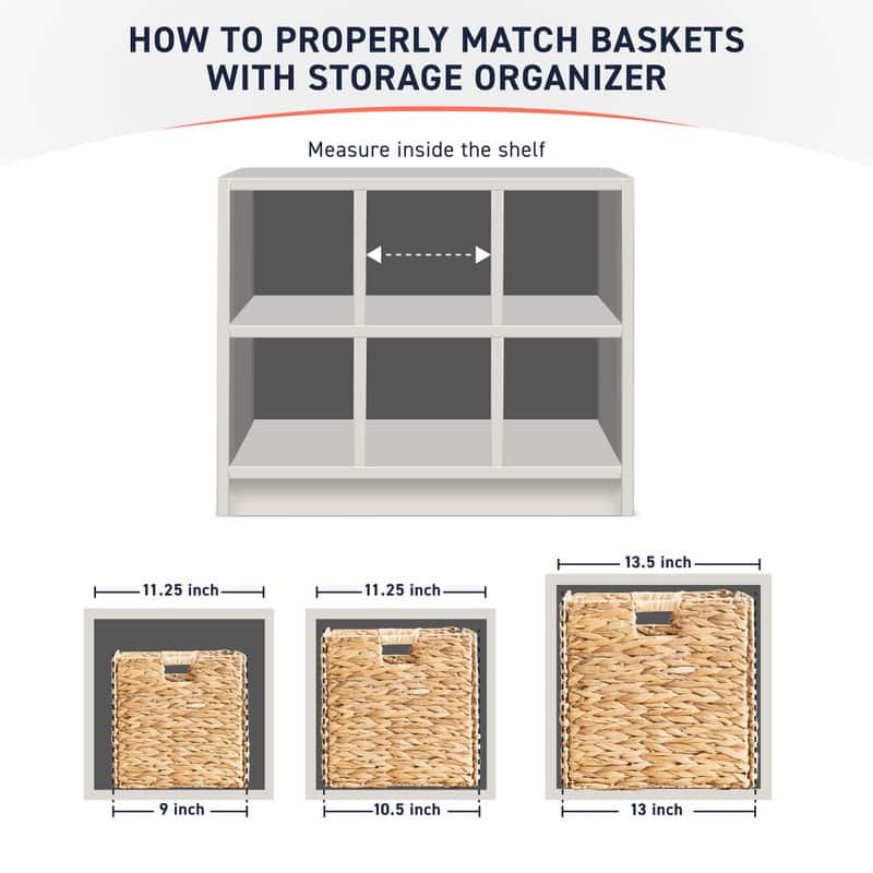 10.5" x 10.5" in Water Hyacinth Storage Cube Bin Baskets