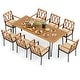 preview thumbnail 7 of 5, Gymax 9 PCS Patio Dining Set w/ 8 Chairs Acacia Wood Table Top