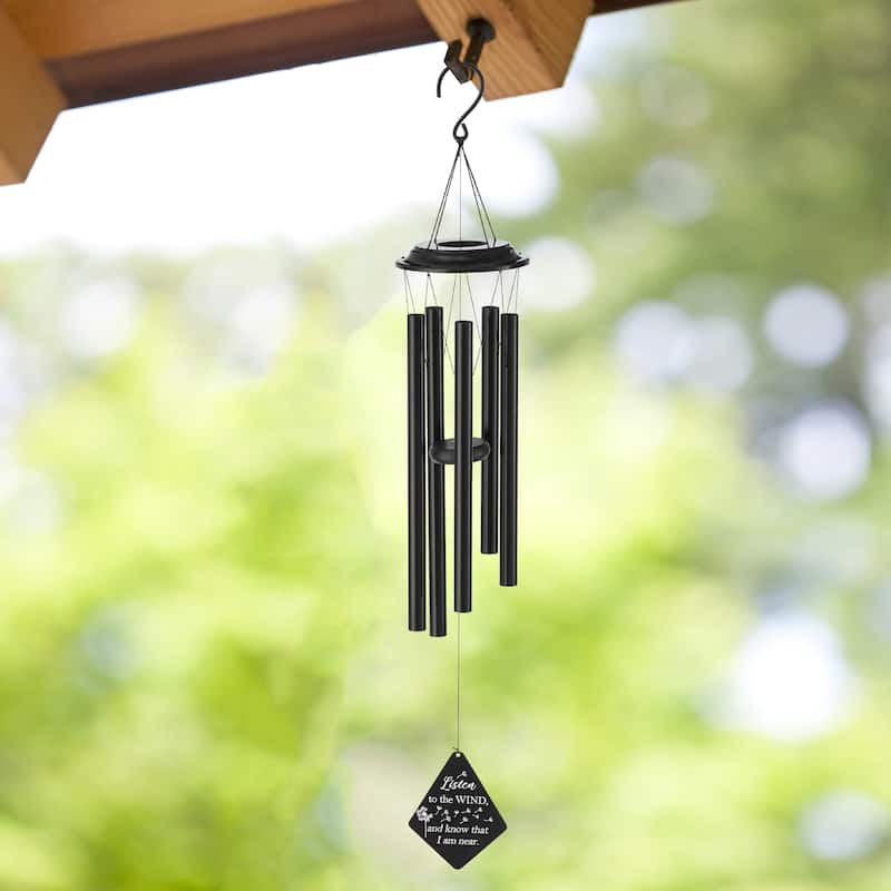 Glitzhome 38''H Metal Black Windchime