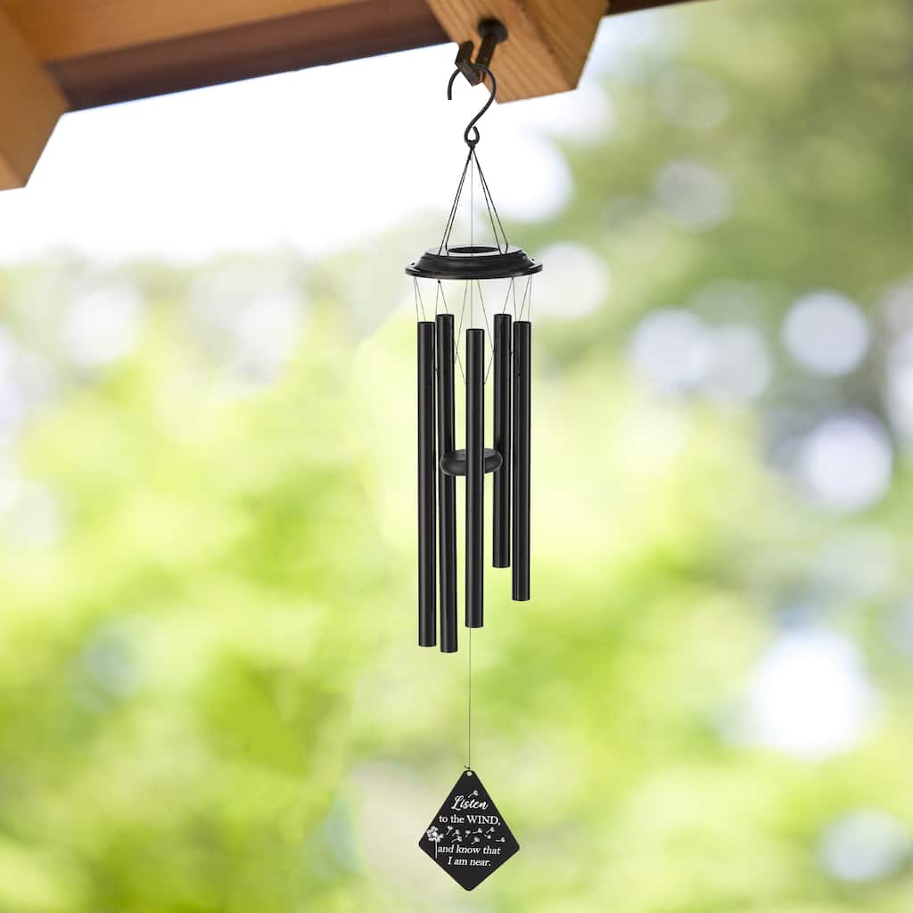 Glitzhome 38''H Metal Black Windchime