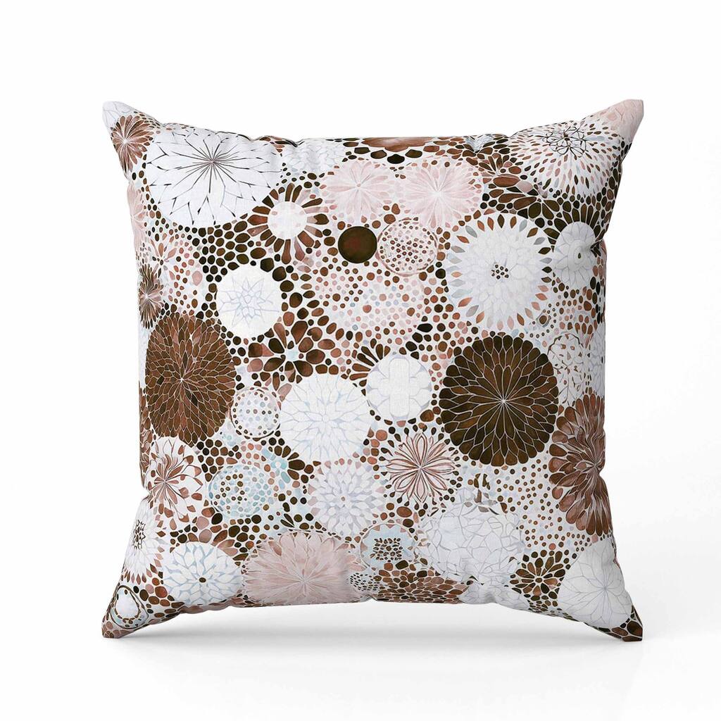 Crystal Drift Faux Suede Reversible Throw Pillow Pink and Brown