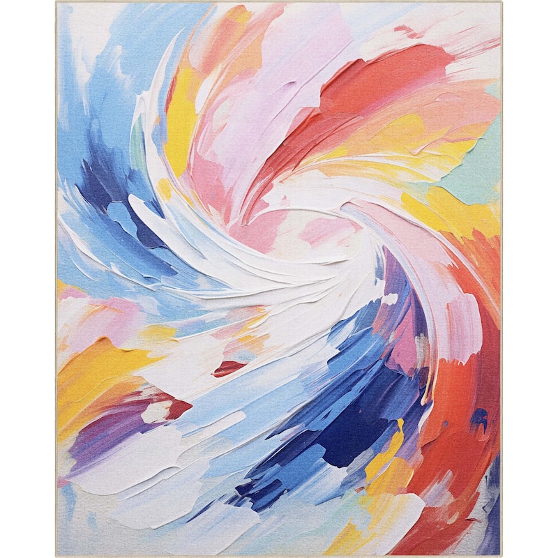 Well Woven Apollo Strokes Modern Abstract Bright Flat-Woven Area Rug