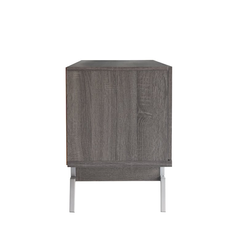 Adela Modern 60-inch Metal Base 4-Door Cabinet TV Stand