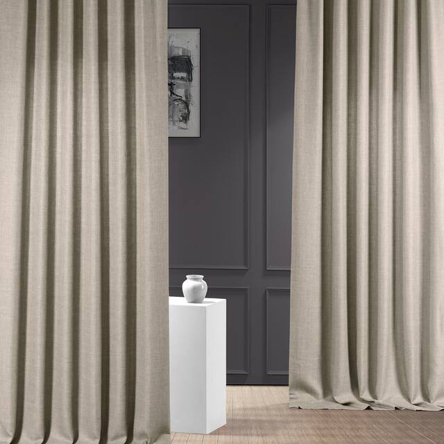 Exclusive Fabrics Italian Faux Linen Curtain (1 Panel) - 50 X 84 - Taupe Grey