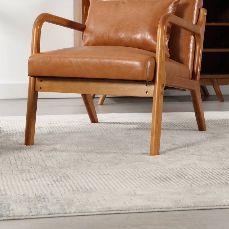 Light Brown Modern 23.2" Accent Chair with Pillow