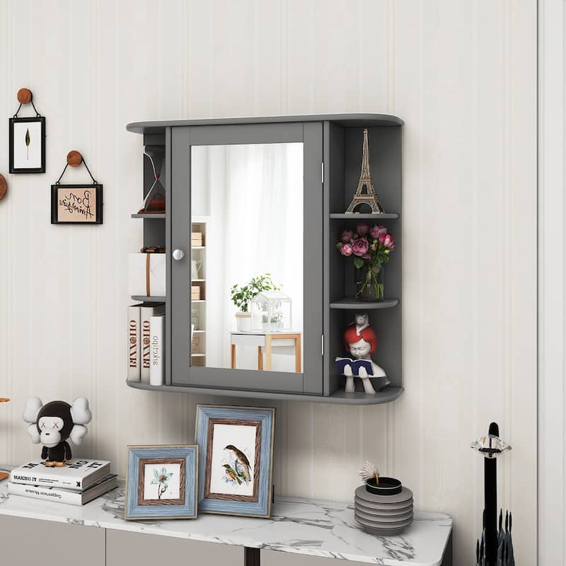 Multipurpose Wall Surface Bathroom Storage Cabinet Mirror - See Details