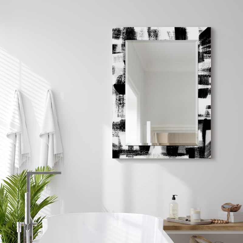 Strick & Bolton Nevala Abstract Beveled Wall Mirror - 40" x 30"