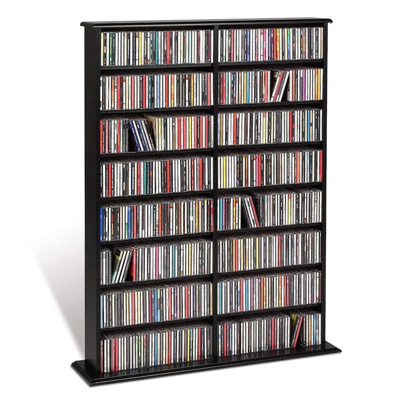 Prepac Media Storage Display Cabinet 8.75" D x 38.75" W x 51" H - Black
