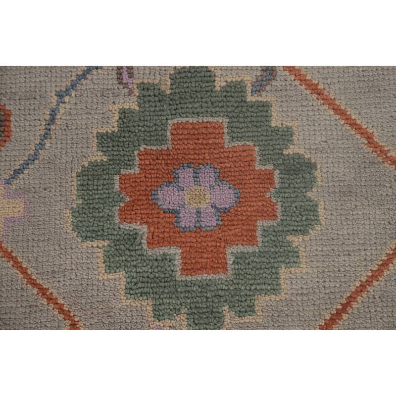 Oushak Area Rug Handmade Transitional Grey Wool Carpet - 7'10"x 9'11"