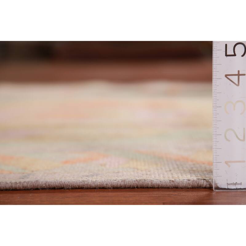 Hand Knotted Oriental 100% Wool Carpet Transitional Medallion Oranges & Rust Oushak Area Rug - 7' 0'' X 4' 0''