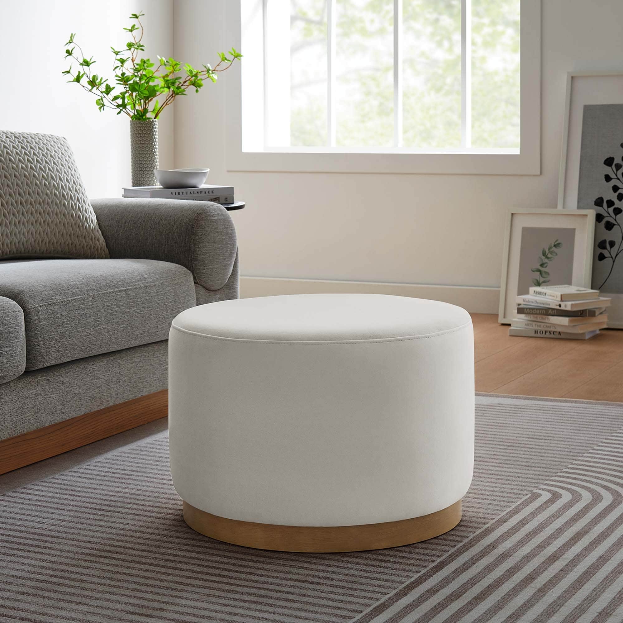Tilden Performance Velvet Upholstered Ottoman