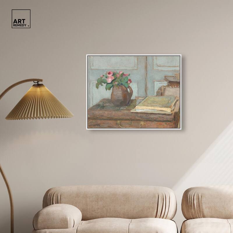 Box and Moss Roses Canvas by Art Remedy