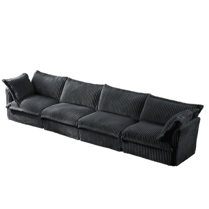 156.6" Corduroy 5-Seater Sofa Deep for living room and bedroom