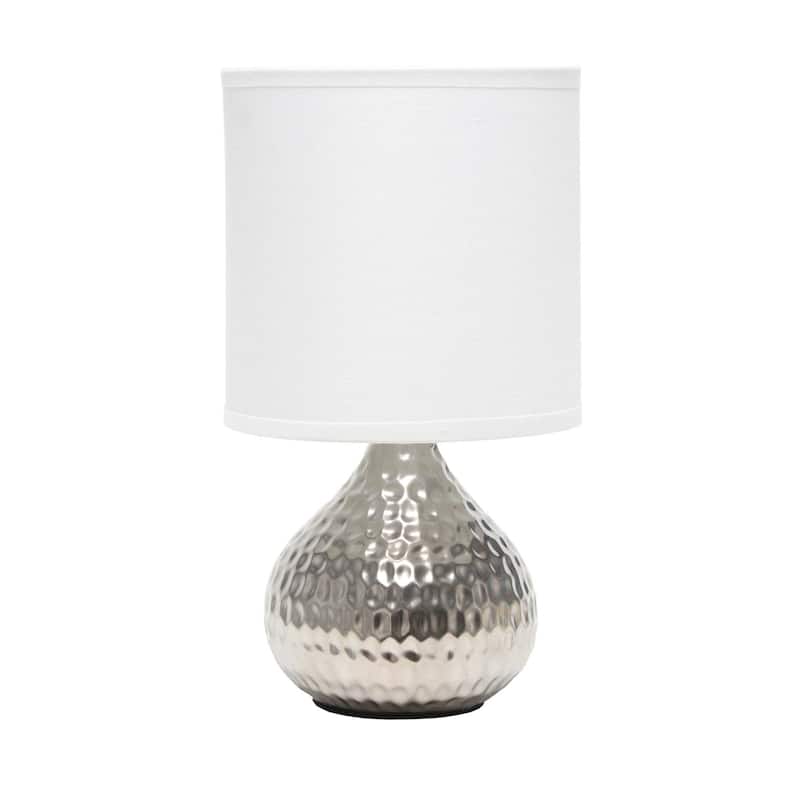 Simple Designs Hammered Gold Drip Mini Table Lamp, Black
