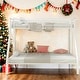 preview thumbnail 1 of 8, Twin XL over Queen Metal Bunk Bed with Ladder and Safety Guardrails,Kids Bed Design White