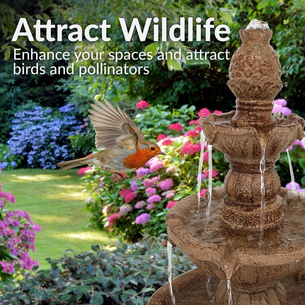 Sunnydaze 4-Tier Pineapple Outdoor Water Fountain - 52