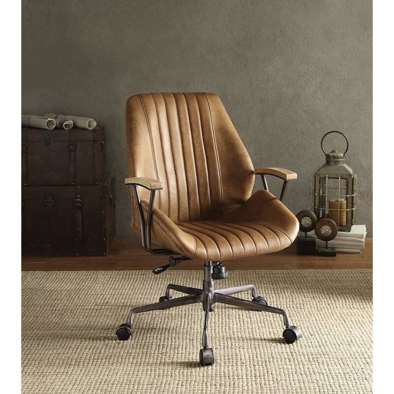 Home Office Chair with Wheels, Ergonomic Chair with Lumbar Support, Adjustable Height Computer Executive Chair - Coffee
