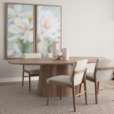 Jovani 94" Solid Brown Mango Wood Oval Dining Table - 94.0L x 47.0W x 30.0H Inches
