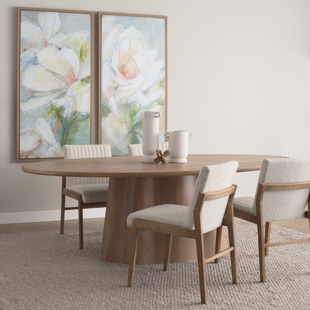 Jovani 94" Solid Brown Mango Wood Oval Dining Table - 94.0L x 47.0W x 30.0H Inches