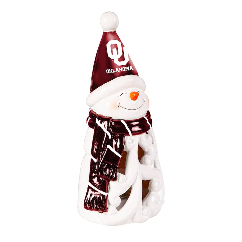 University of Oklahoma Snowman LED Garden Statuary, 8"