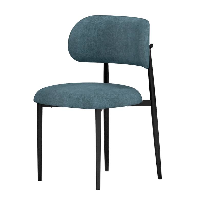 Vibe Upholstered Dining Chair with Black Metal Legs (Set of 4)