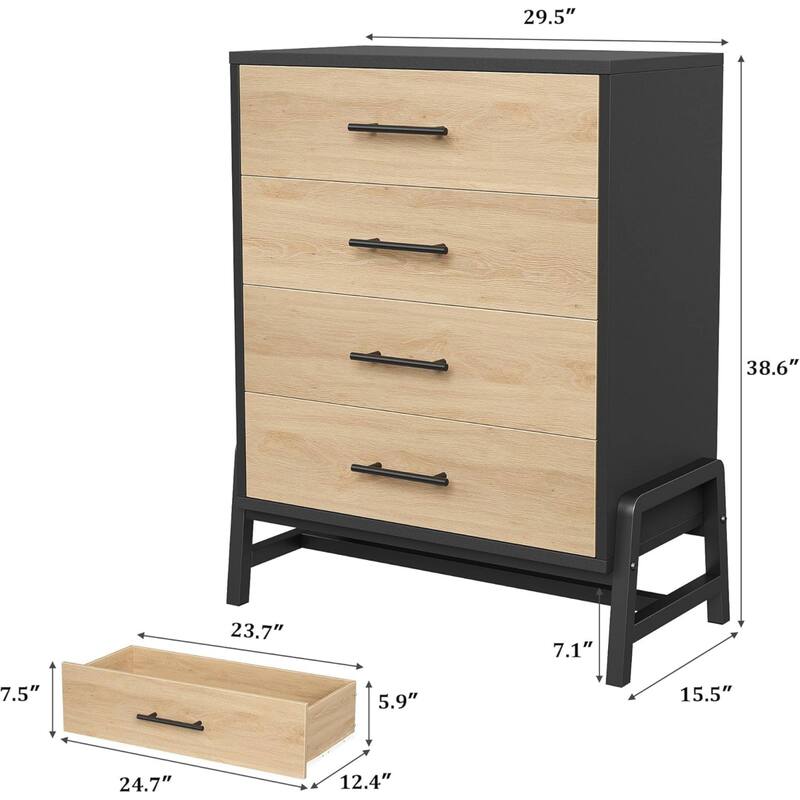 Modern 38.6'' 4 Drawer Dresser for Bedroom, Closet, Entryway