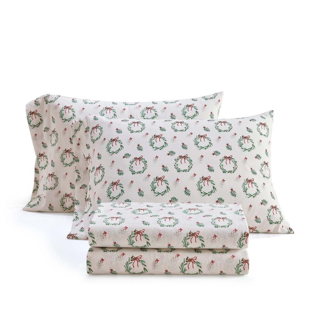 Martha Stewart Printed Cotton Flannel Sheet Set