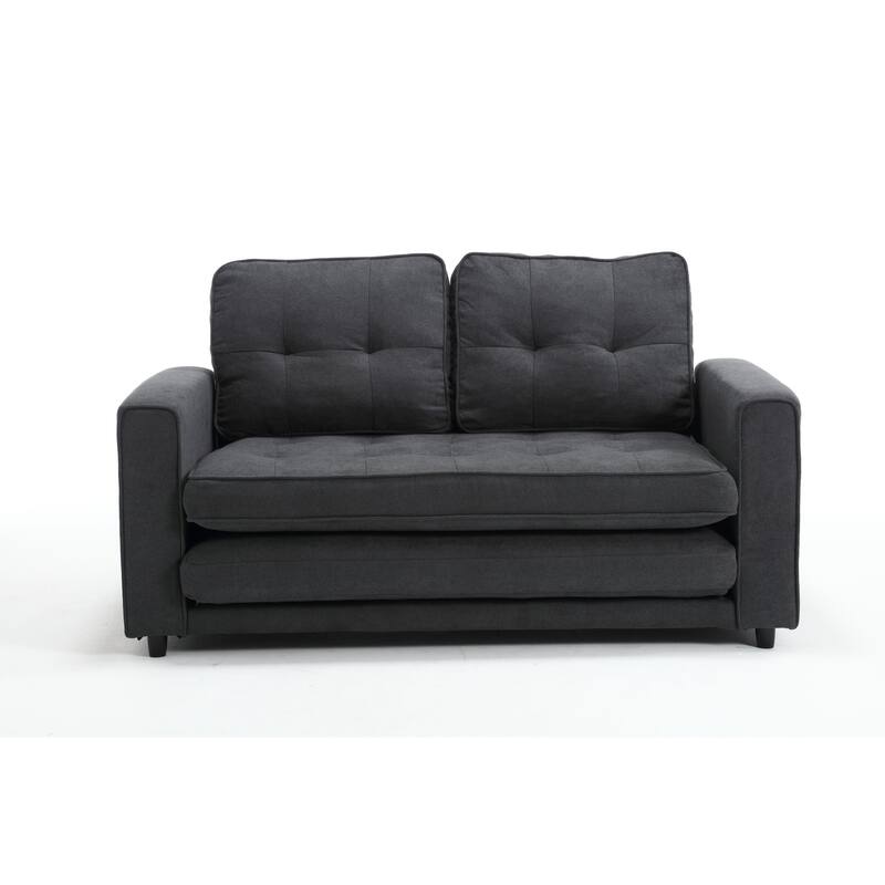 Velvet Sofa Bed with Storage Bags for Living Room or Guest Room, Space-Saving