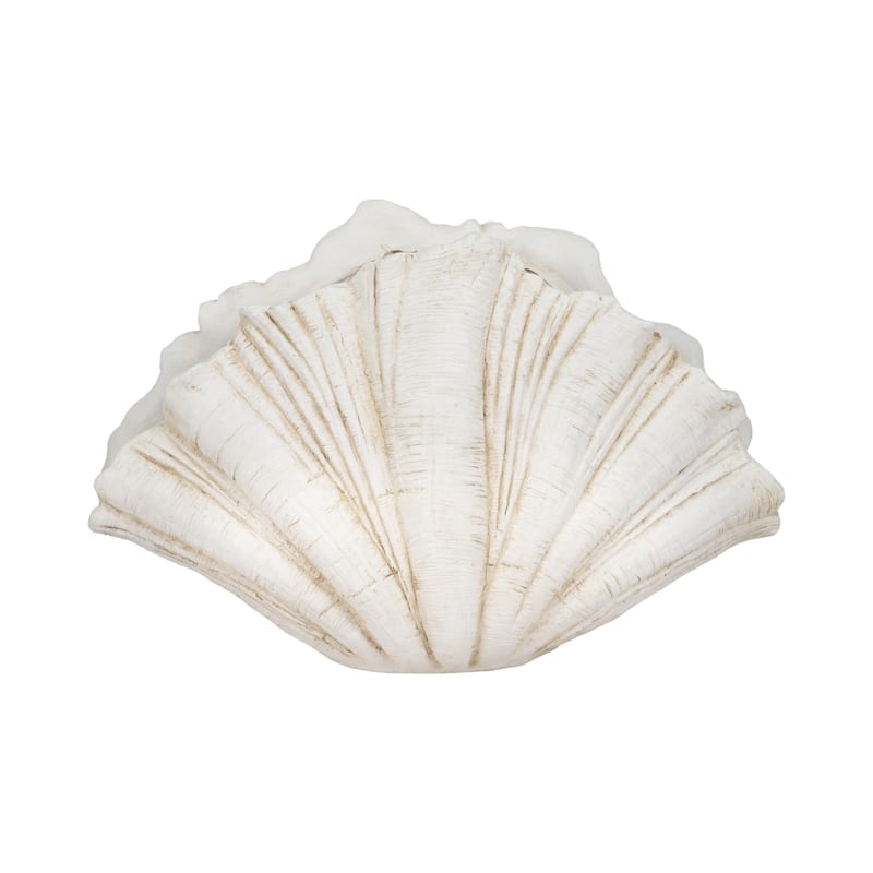 Decorative Scallop Shell Figurine - 22", White - 22.0"