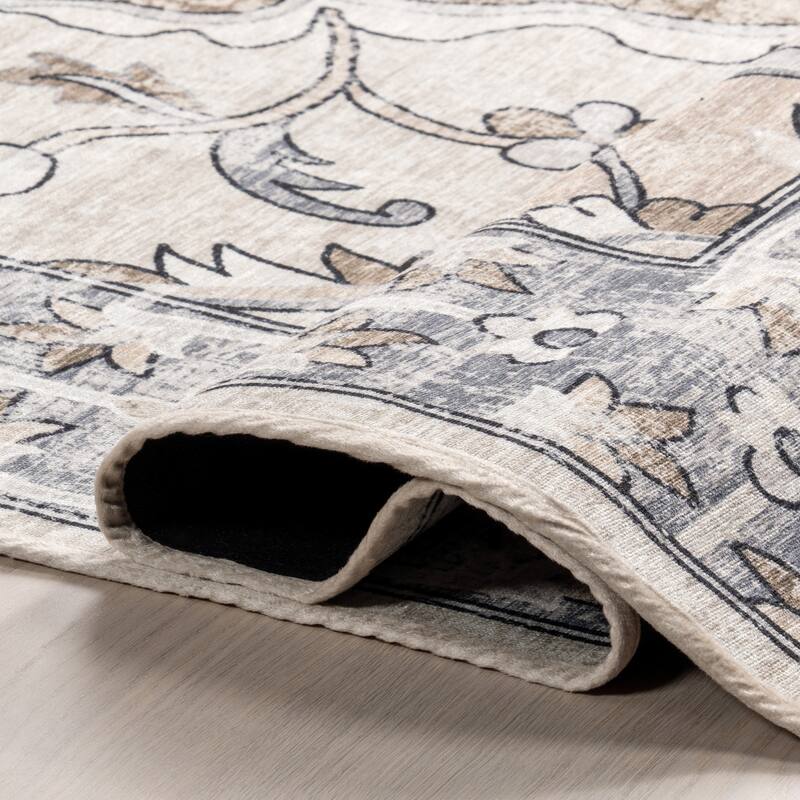 Nuloom Adair SpinClean Traditional Floral Machine Washable Area Rug