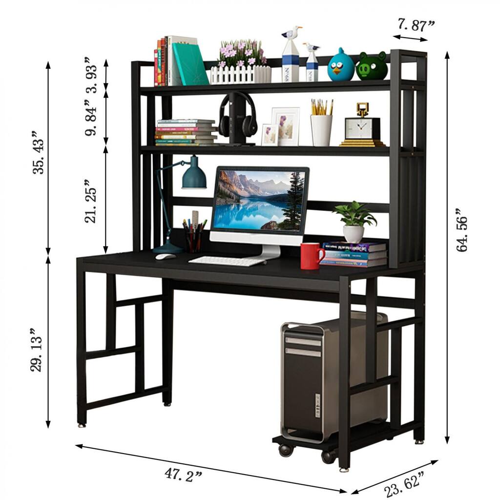 Simpleness Home Student Desk Computer Desk Desk Bookcase Combination One Table