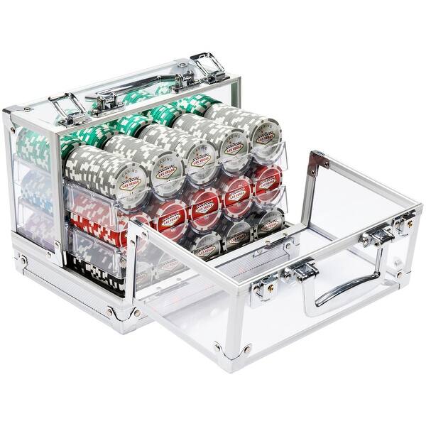 slide 2 of 4, 600 Ct Las Vegas 14 Gram Poker Chip Set w/ Acrylic Carrier & Chip Trays