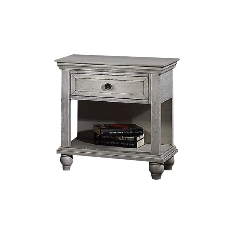 1 Drawer Nightstand with Bottom Shelf In Antique White