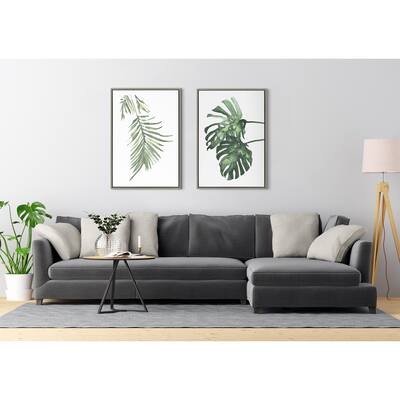 Kate and Laurel Sylvie Palm Leaf Framed Canvas by Viola Kreczmer